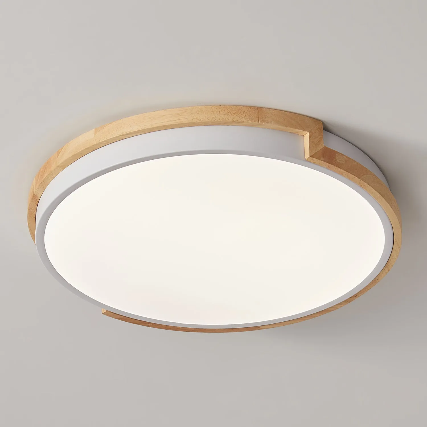 1-Light Imitation Wood Acrylic Creative LED Flush Mount Lighting